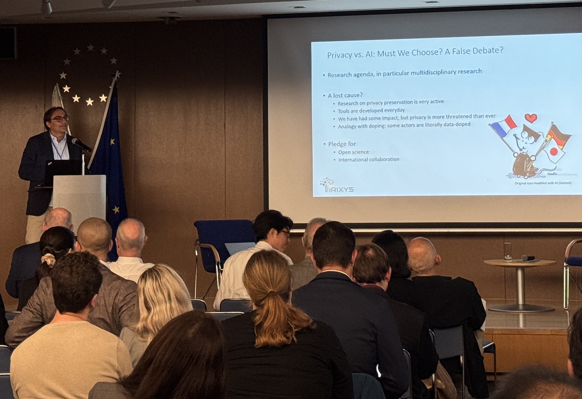 Lionel Brunie spricht zu Fragen der Datensicherheit im Zeitalter von KI © DWIH Tokyo Lionel Brunie spricht zu Fragen der Datensicherheit im Zeitalter von KI © DWIH Tokyo